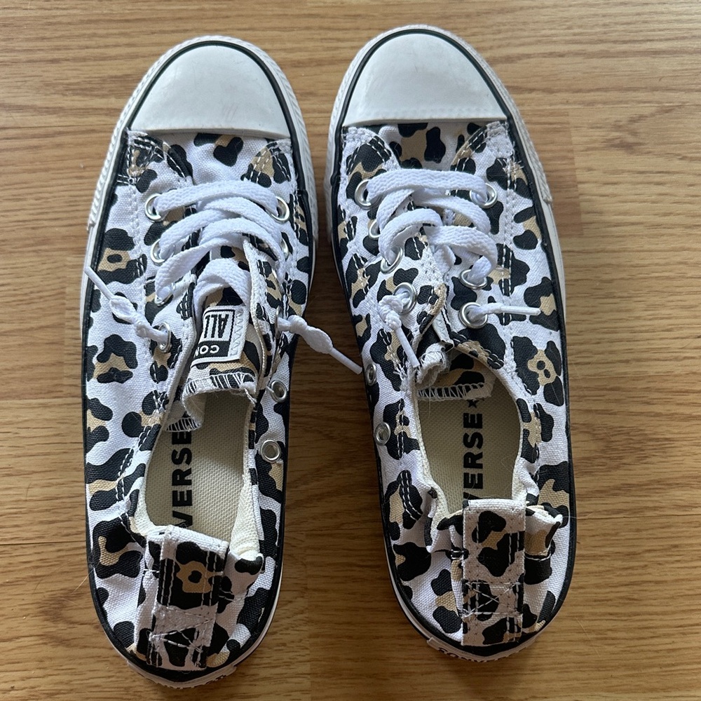 Converse Black and White Animal Print Sneakers